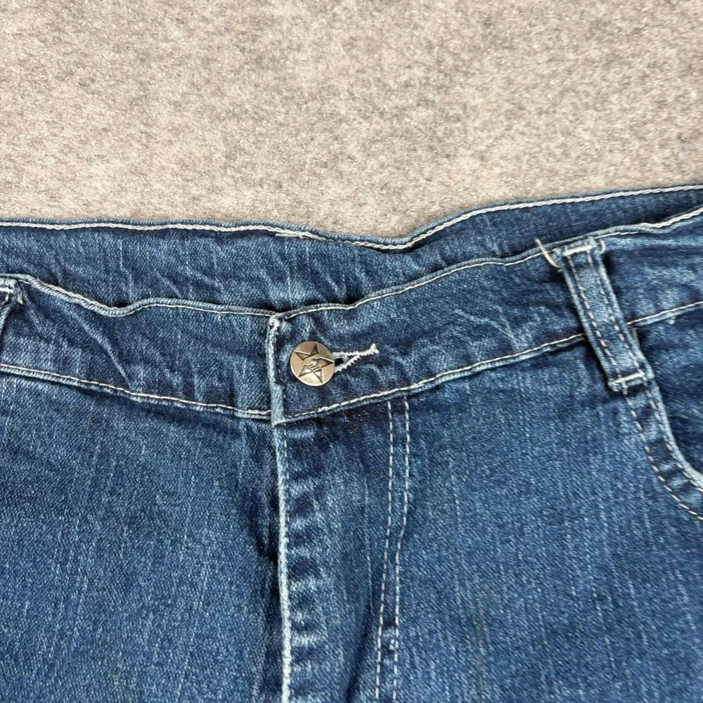 Denim‎ Jorts Mens 42 Dark Wash Baggy Star Button Y2K Skate Shorts Wide Leg Surf